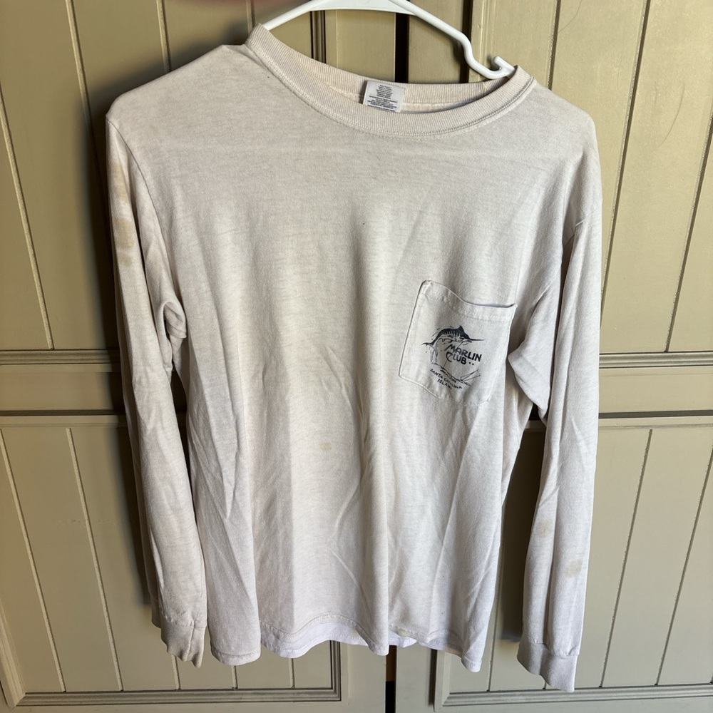 Catalina Island Marlin Bar Gildan Men's Off-White Long Sleeve Shirt
